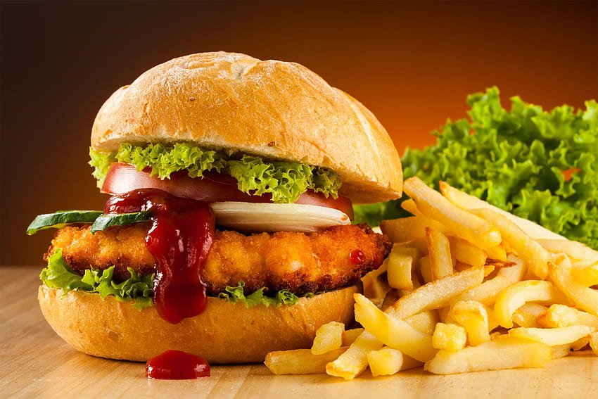 desktop-wallpaper-chicken-burger-wall-food-hamburger-lettuce-beef-meat-tomato-in-2020-burger-and-fries-chicken-burgers-fast-food-restaurant-chicken-sandwich